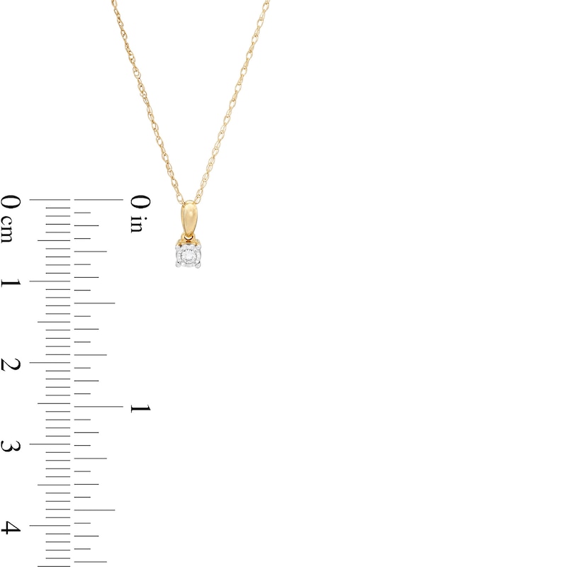 Diamond Accent Solitaire Pendant in 10K Gold