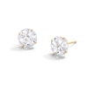 Thumbnail Image 0 of 7mm Cubic Zirconia checkerboard Groove Solitaire Stud Earrings in 14K Gold