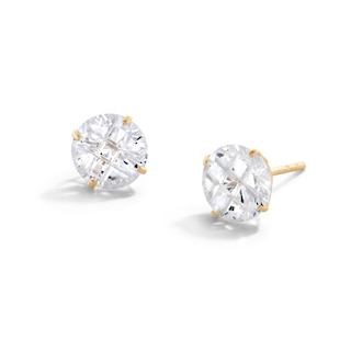 10K Solid Gold CZ Solitaire Studs