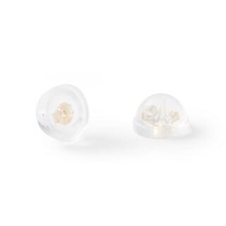 8mm Cubic Zirconia Pie Groove Solitaire Stud Earrings in 14K Gold