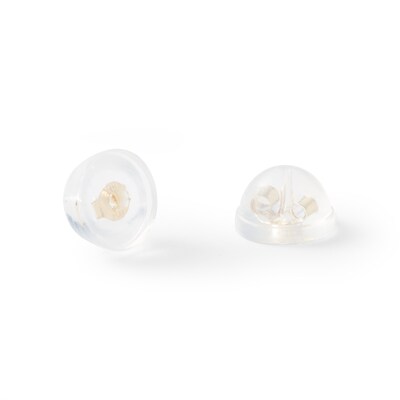 8mm Cubic Zirconia Pie Groove Solitaire Stud Earrings in 14K Gold