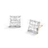 Thumbnail Image 1 of 8mm Princess-Cut checkerboard Groove Cubic Zirconia Solitaire Stud Earrings in 14K Gold