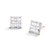 Thumbnail Image 0 of 8mm Princess-Cut checkerboard Groove Cubic Zirconia Solitaire Stud Earrings in 14K Gold