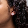 Thumbnail Image 2 of 8mm Princess-Cut checkerboard Groove Cubic Zirconia Solitaire Stud Earrings in 14K Gold