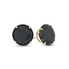 10mm Black Cubic Zirconia Solitaire Stud Earrings in 14K Gold