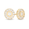 Thumbnail Image 0 of 3.5mm Bezel-Set Cubic Zirconia Frame Stud Earrings in 10K Gold