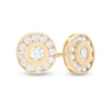 Thumbnail Image 0 of 3.5mm Bezel-Set Cubic Zirconia Frame Stud Earrings in 10K Gold