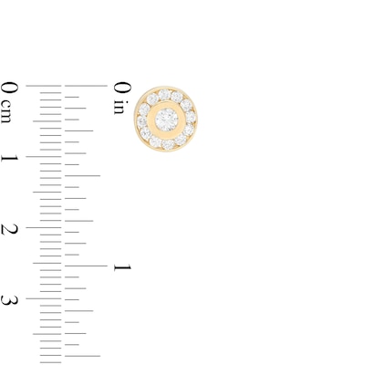 3.5mm Bezel-Set Cubic Zirconia Frame Stud Earrings in 10K Gold