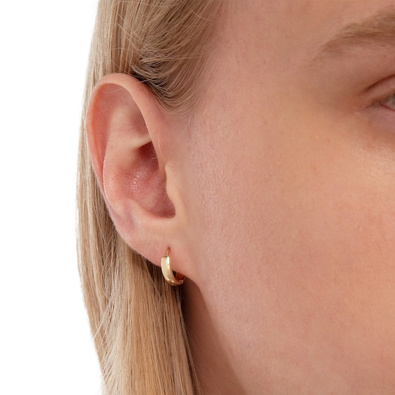 12mm Huggie Hoop Earrings in 10K Gold