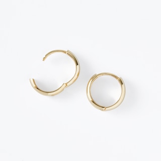 12mm Huggie Hoop Earrings in 10K Gold