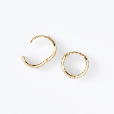 12mm Huggie Hoop Earrings in 10K Gold