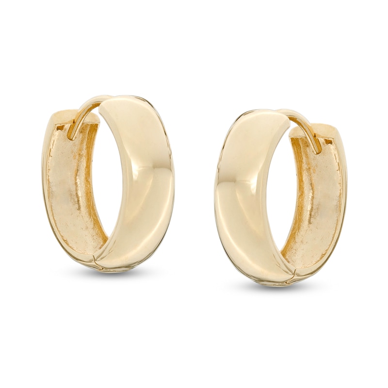 15mm Huggie Hoop Earrings in 10K Gold