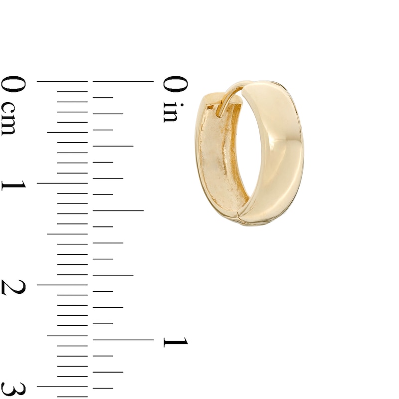 15mm Huggie Hoop Earrings in 10K Gold