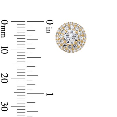 5.25mm Cubic Zirconia Double Frame Stud Earrings in 10K Gold