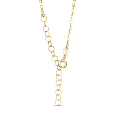 Made in Italy Glitter Enamel Heart Outline Necklace in 10K Gold