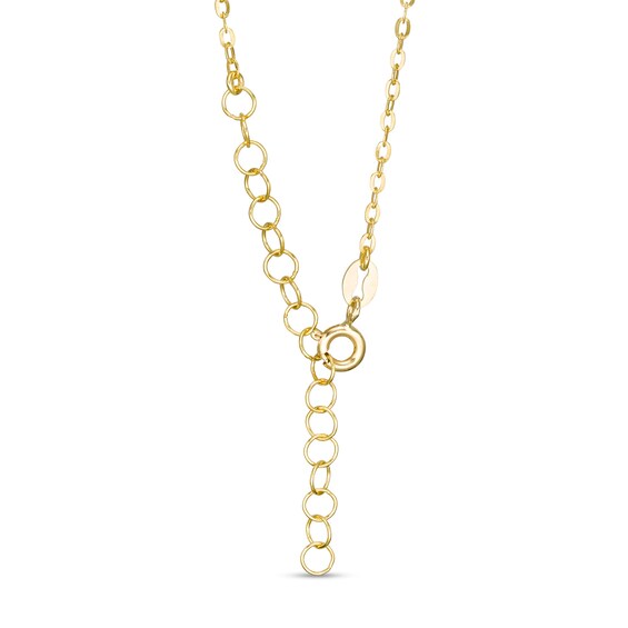 Made in Italy Glitter Enamel Heart Outline Necklace in 10K Gold