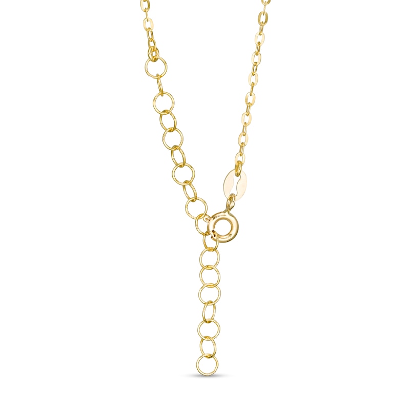 Made in Italy Glitter Enamel Heart Outline Necklace in 10K Gold