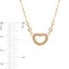 Made in Italy Glitter Enamel Heart Outline Necklace in 10K Gold