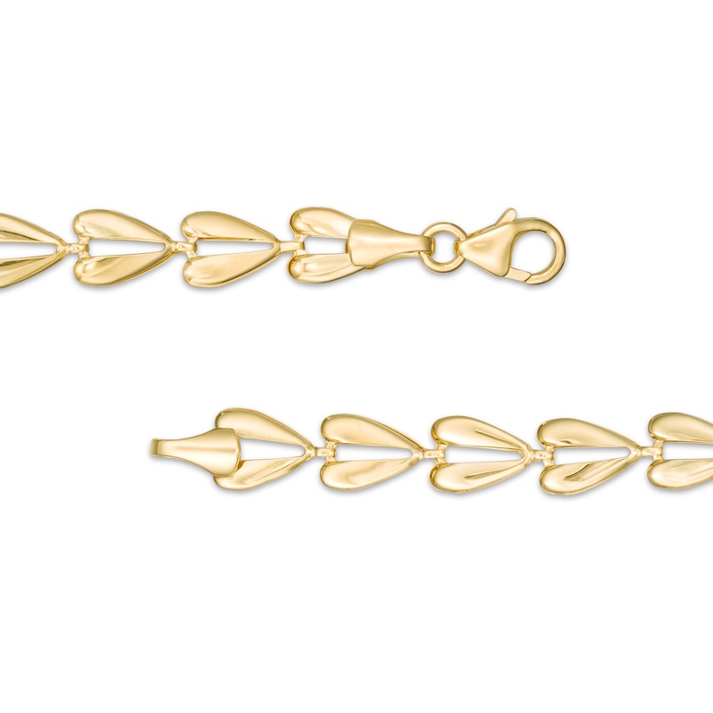 Main Image 2 of Hollow Split Hearts Stampato Bracelet in 10K Gold - 7.5"