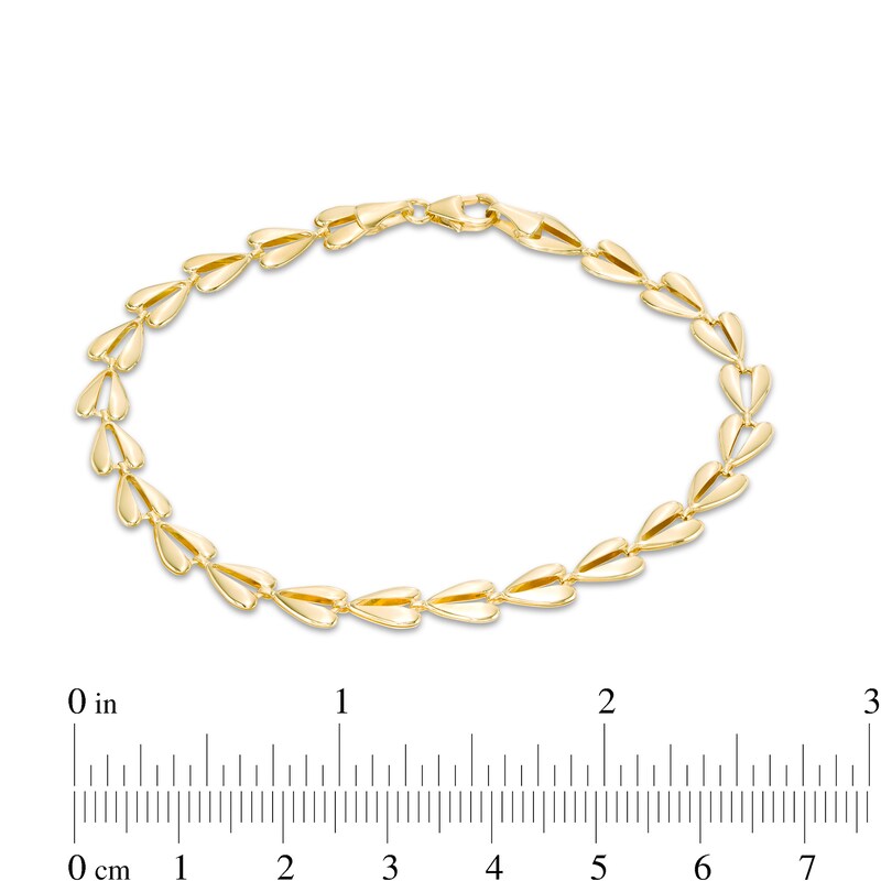 Main Image 3 of Hollow Split Hearts Stampato Bracelet in 10K Gold - 7.5"