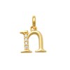 Child's Cubic Zirconia Lowercase "n" Charm Pendant in 10K Gold