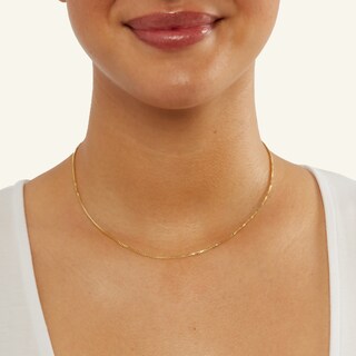 075 Gauge Box Chain Necklace in 10K Solid Gold Bonded Sterling Silver
