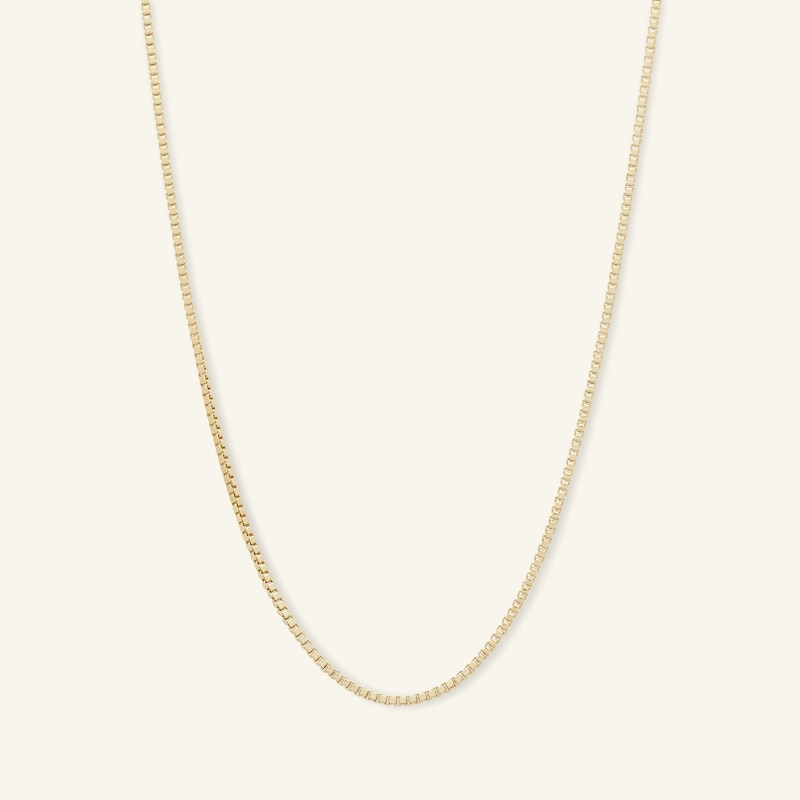 Main Image 1 of 075 Gauge Box Chain Necklace in 10K Solid Gold Bonded Sterling Silver - 20"