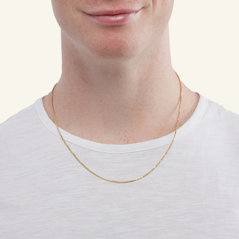 Main Image 3 of 075 Gauge Box Chain Necklace in 10K Solid Gold Bonded Sterling Silver - 20"