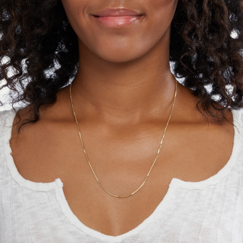 Main Image 4 of 075 Gauge Box Chain Necklace in 10K Solid Gold Bonded Sterling Silver - 20"