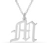 Uppercase Gothic Initial Pendant in 10K White Gold (1 Initial)