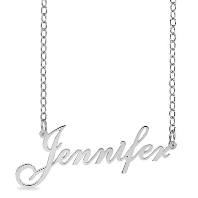 Script Name Necklace in Sterling Silver (1 Line)