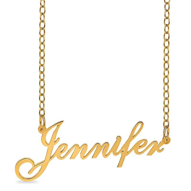 Main Image 1 of Script Name Necklace in 10K Gold (1 Line)