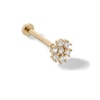 Thumbnail Image 0 of 14K Gold Tube CZ Flower Stud - 18G 5/16"