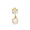 019 Gauge Cubic Zirconia Beaded Dangle Cartilage Barbell in 14K Gold