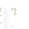 019 Gauge Cubic Zirconia Beaded Dangle Cartilage Barbell in 14K Gold