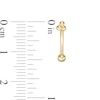 018 Gauge Bead Trio Curved Barbell in 10K Gold