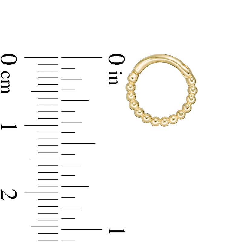 Main Image 2 of 018 Gauge Beaded Cartilage Hoop in 10K Gold