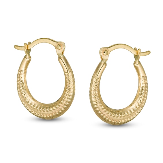 Child's Textured Hoop Earrings in 14K Stamp Hollow Gold