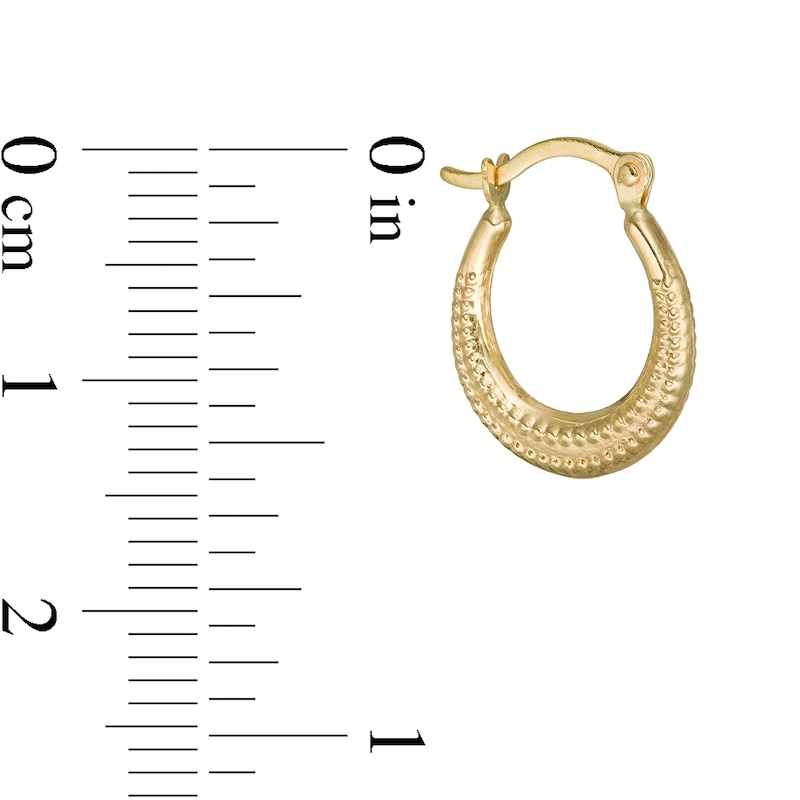 Main Image 2 of Child's Textured Hoop Earrings in 14K Stamp Hollow Gold