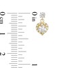 Thumbnail Image 2 of Child's Heart-Shaped Cubic Zirconia Frame Dangle Drop Earrings in 10K Gold