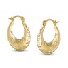 Thumbnail Image 0 of Child's Flower Stamp Hoop Earrings in 10K Stamp Hollow Gold