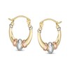 Thumbnail Image 1 of Child's Oval Hoop Earrings in 10K Stamp Hollow Tri-Tone Gold