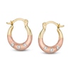 Thumbnail Image 0 of Child's Diamond-Cut Hoop Earrings in 10K Stamp Hollow Tri-Tone Gold