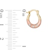 Thumbnail Image 1 of Child's Diamond-Cut Hoop Earrings in 10K Stamp Hollow Tri-Tone Gold