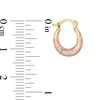 Thumbnail Image 2 of Child's Diamond-Cut Hoop Earrings in 10K Stamp Hollow Tri-Tone Gold
