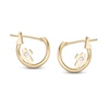 Thumbnail Image 1 of Child's Cubic Zirconia Cross Hoop Earrings in 10K Gold