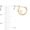 Thumbnail Image 2 of Child's Cubic Zirconia Cross Hoop Earrings in 10K Gold