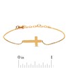 Thumbnail Image 0 of Child's Sideways Cross Bracelet in 10K Gold - 6.5"