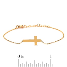 Child's Sideways Cross Bracelet in 10K Gold - 6.5&quot;