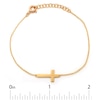 Thumbnail Image 1 of Child's Sideways Cross Bracelet in 10K Gold - 6.5"